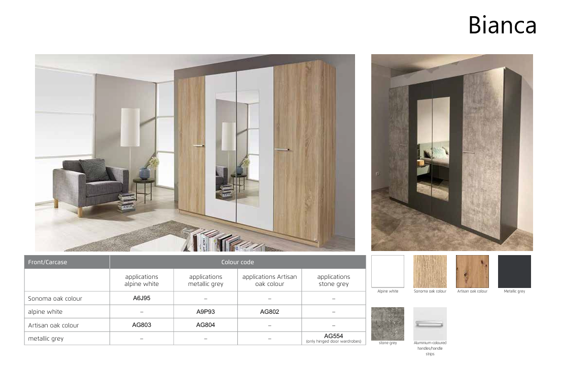 Bianca Hinged Door Wardrobe Range