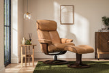 Captain Swivel Chair with Stool (leather)