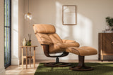 Captain Swivel Chair with Stool (leather)
